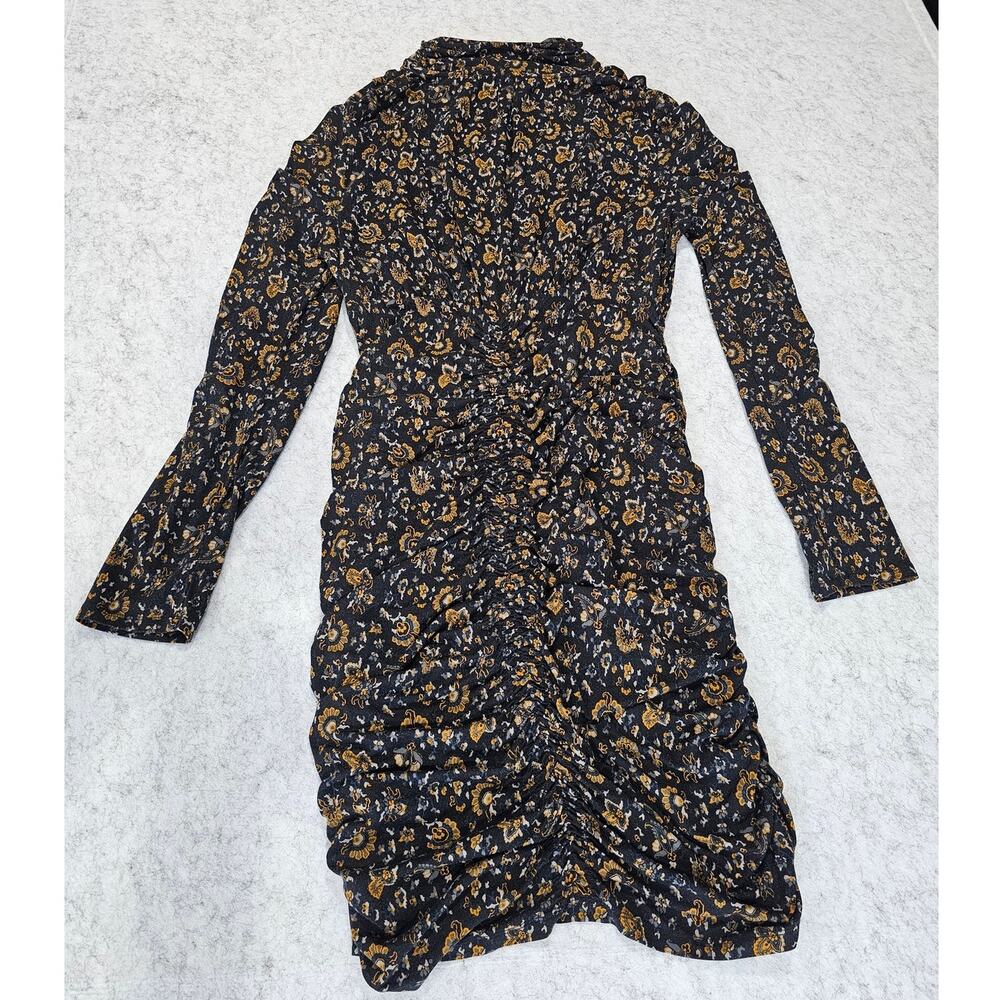 Veronica Beard Greta Dress, Ruched Bottom, Sexy,  Black -Multi Color Sz L - Picture 14 of 15